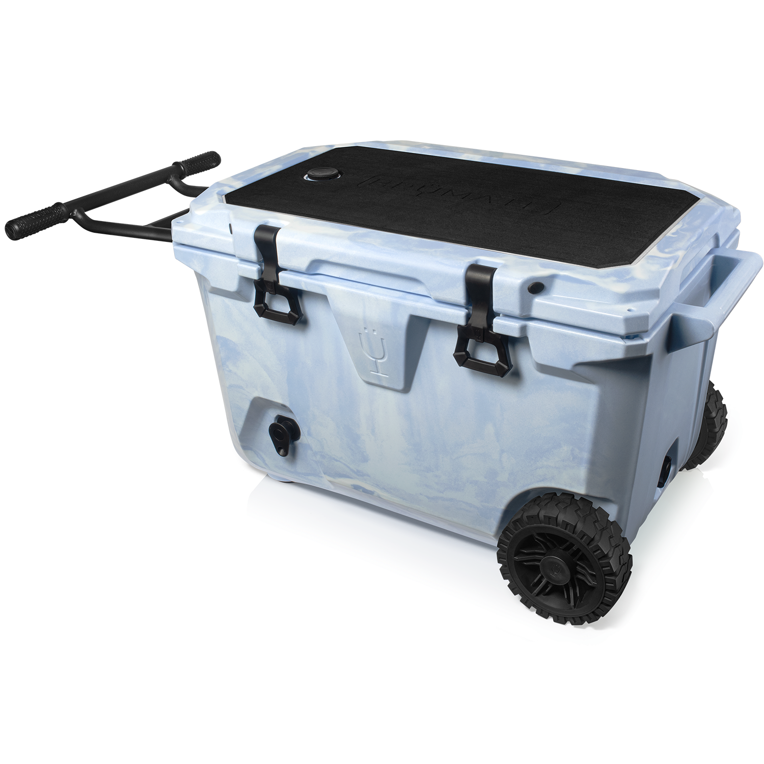 BrüTank 55-Quart Rolling Cooler | Light Blue & White Swirl