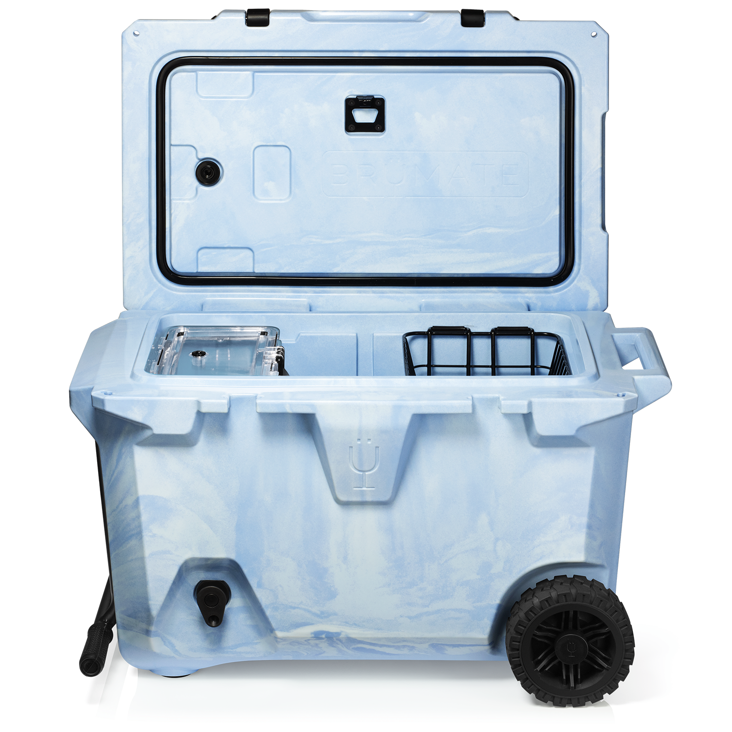 BrüTank 55-Quart Rolling Cooler | Light Blue & White Swirl